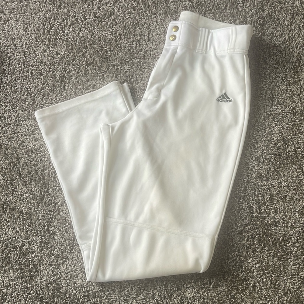 Men's White Adidas Baseball Pants